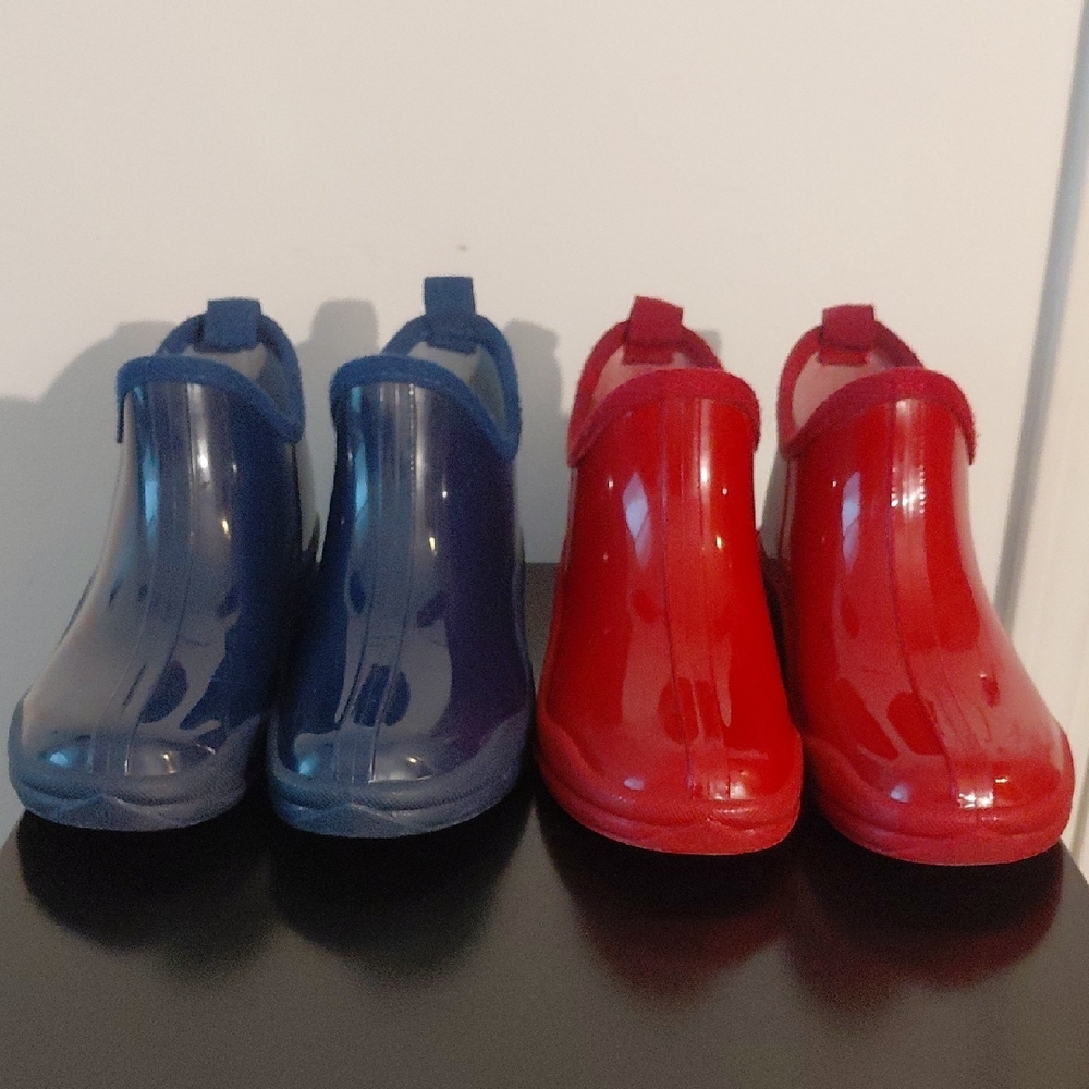 Women Red and Blue Rain Boots/shoes Size 10